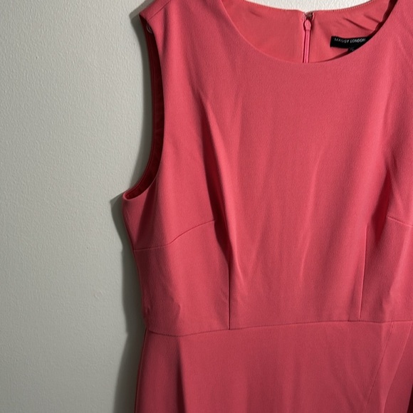 Maggy London Pink Sheath Midi Dress with Slit - Picture 6 of 10